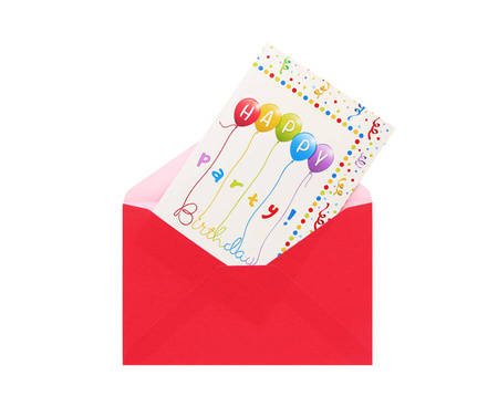 Zaproszenia Na Urodziny Papierowe Z Kopertami Happy Birthday - 6 szt.