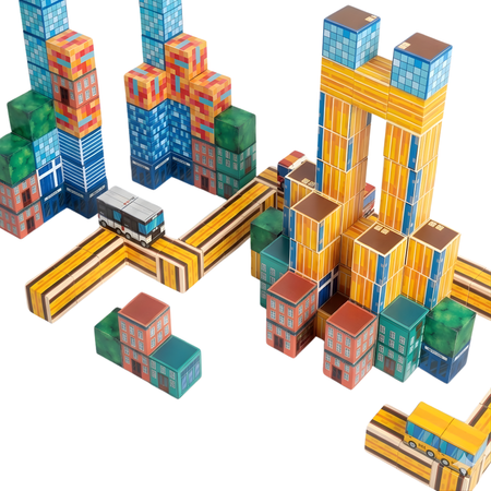 Klocki Magnetyczne Konstrukcyjne Zestaw 140 Elementów Edukacyjne Dla Dzieci