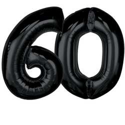 Balony Foliowe Czarne Metaliczne Dekoracja Na Urodziny GODAN 92 cm 60 Lat