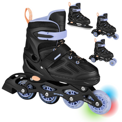 Łyżworolki 4w1 Rolki Łyżwy Regulowane Wrotki Kółko LED Dziecięce Quattro