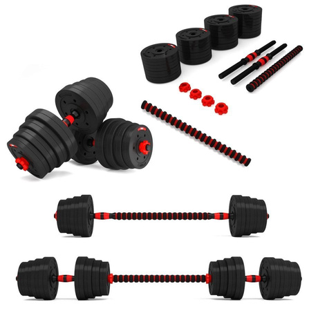 HMS Zestaw Sztangielki Hantle Regulowane 2x15 kg + Sztanga