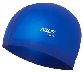 Czepek Pływacki Na Basen Silikonowy Do Pływania Kąpielowy Niebieski NILS