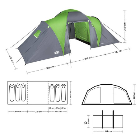 NILS Duży Namiot Turystyczny Ogrodowy 6 Osobowy + Pokrowiec