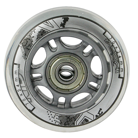 Kółka Do Rolek Kauczukowe 70 mm Zestaw 8 szt. + Łożyska ABEC-7 Przezroczyste