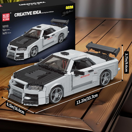 Klocki Konstrukcyjne Auto Samochód Wyścigowy 1471 Elementów MOULD KING