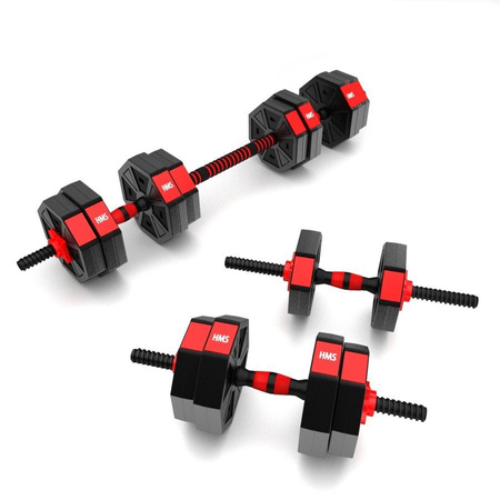 HMS Zestaw Do Ćwiczeń Hantle Gryf Obciążenia 15 kg