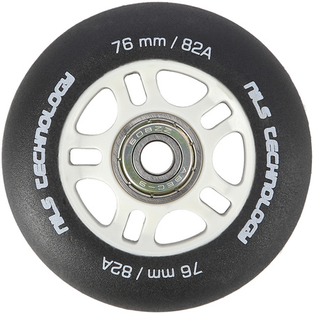 Kółka Do Rolek Kauczukowe 76mm Zestaw 8 szt. + Łożyska ABEC-9 Czarne Matowe