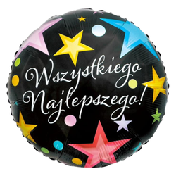 Balon Foliowy Dekoracyjny Imprezowy Na Urodziny Wszystkiego Najlepszego 18"