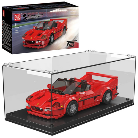 Klocki Konstrukcyjne Auto Samochód Wyścigowy 396 Elementów + Gablota MOULD KING