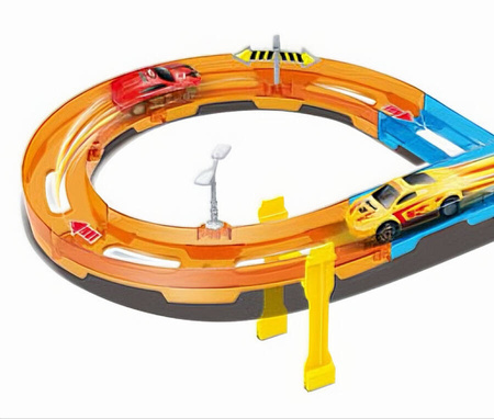 Tor Wyścigowy Samochodowy Pull Back Dla Dzieci 236 cm + 3 Autka