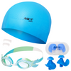 Zestaw Dziecięcy Na Basen Regulowane Okularki + Czepek + Zatyczki Do Uszu NILS