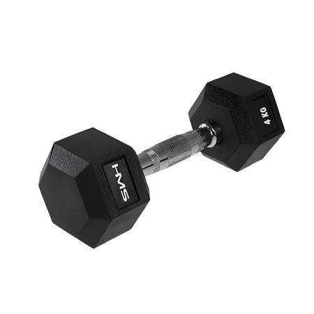 Hantle Ciężarki Gumowane HEX PRO Do Ćwiczeń Treningu Siłowego HMS 2x4 kg