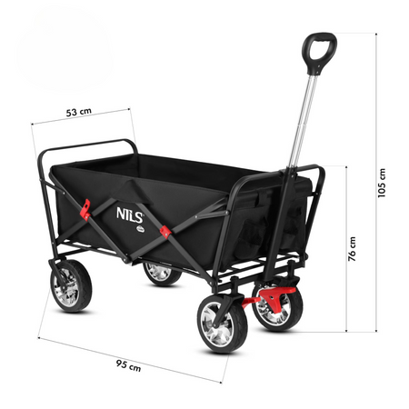 Wózek Turystyczny Plażowy Transportowy Kempingowy Składany Z Uchwytem NILS