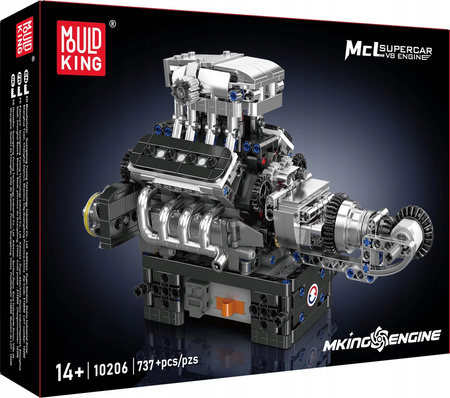 Klocki Konstrukcyjne Silnik Samochodowy V8 737 el. Na Prezent MOULD KING