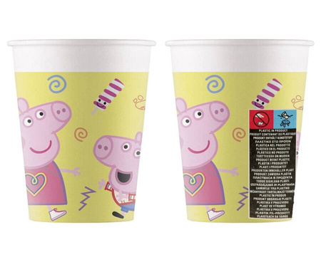 Kubeczki Papierowe Ozdobne Na Przyjęcie 200 ml Świnka Peppa 8 szt. PROCOS