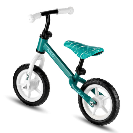 Rowerek Biegowy Dziecięcy Koła 10" Regulowany Zielony Dla Dziecka NILS