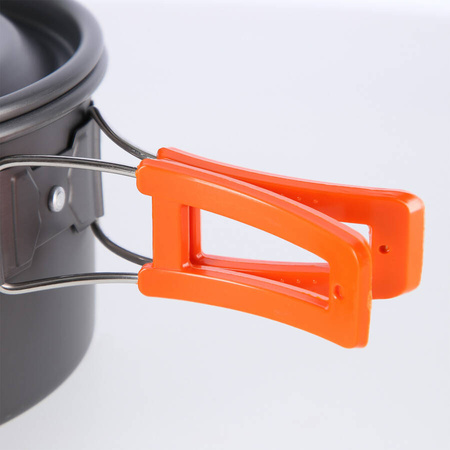 Zestaw Naczynia Turystyczne Czajnik + Garnek + Patelnia + Sztućce NILS