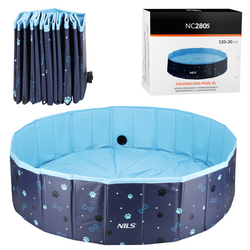 Basen Dla Psa Zwierząt Składany Ogrodowy 120x30 cm Kojec Do Kąpieli NILS