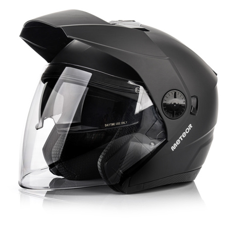 Kask Motocyklowy Z Blendą Przeciwsłoneczną Otwarty Czarny METEOR