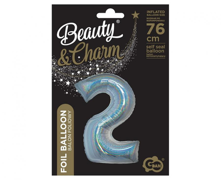 Balon Foliowy Na Urodziny Rocznicę Dekoracja Duży GODAN Cyfra 2 76 cm
