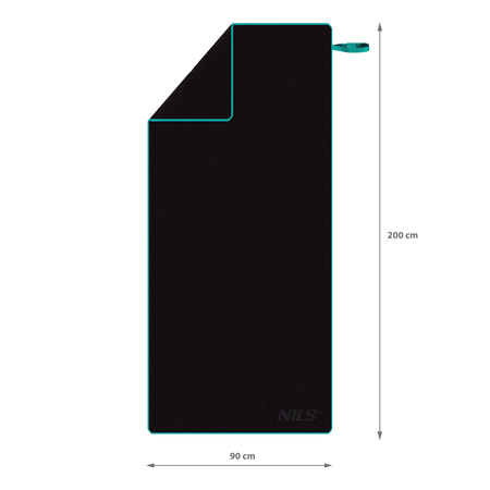 NILS Duży Ręcznik Szybkoschnący Z Mikrofibry Plażowy 200x90 cm + Zawieszka