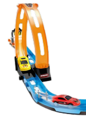 Tor Wyścigowy Samochodowy Pull Back Dla Dzieci 275 cm + 2 Samochody