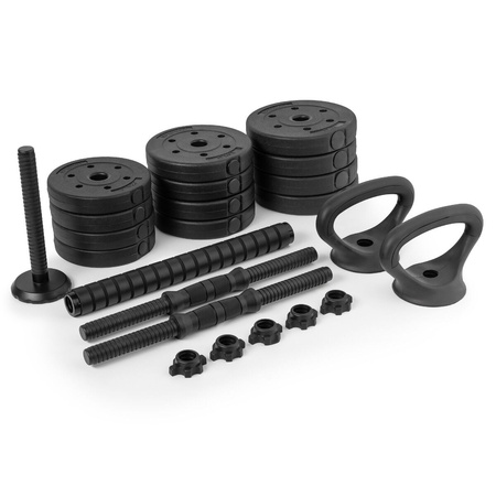 Zestaw Do Ćwiczeń Hantle Gryf Obciążenia 20 kg SPOKEY