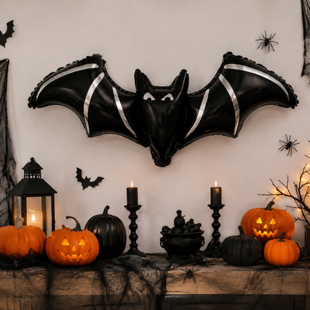 Balon Foliowy Czarny Nietoperz Wampir Na Imprezę Halloween 98x40 cm GODAN