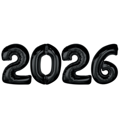 Balony Foliowe 2026 Czarne Na Nowy Rok Sylwestra GODAN Duże 92 cm