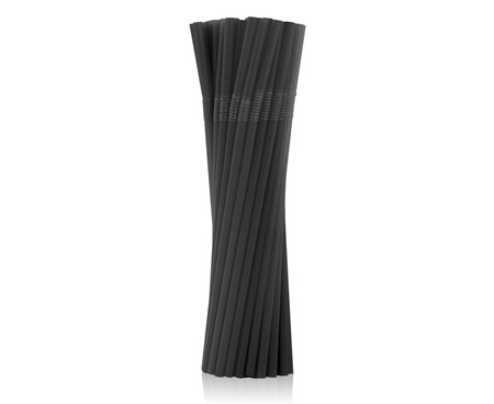 Słomki Łamane Rurki Czarne Wielokrotnego Użytku Do Picia 21 cm 500 szt.