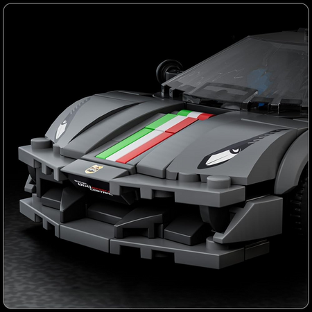 Klocki Konstrukcyjne Auto Samochód Wyścigowy 384 Elementy + Gablota MOULD KING