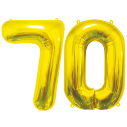 Balony Foliowe Na Urodziny Rocznicę Dekoracja Cyfry 70 Złote 85 cm Na Hel