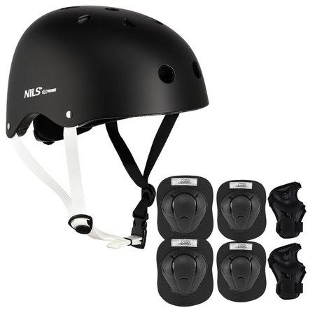 Kask Regulowany Orzeszek + Ochraniacze Zestaw Na Rolki Rower Hulajnogę NILS