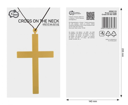 Krzyż Na Szyję Rekwizyt Dla Księdza Zakonnicy Do Przebrania Na Halloween