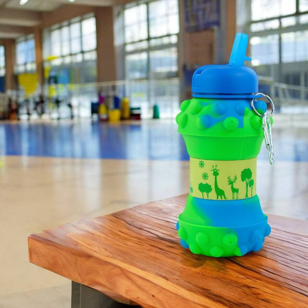 MERKAN Butelka Sportowa Bidon Składany W Kształcie Piłki Z Ustnikiem 550 ml