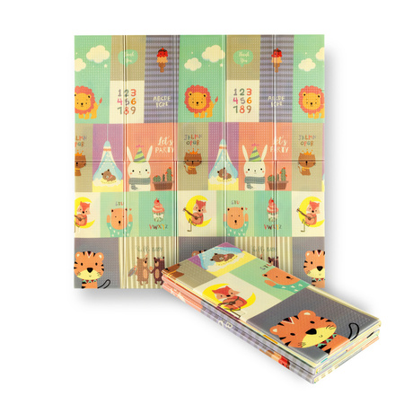 Mata Edukacyjna Piankowa Dla Dzieci Duża Dwustronna Składana XPE 195x180 cm