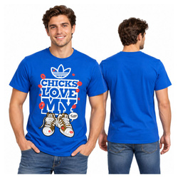 Koszulka Bawełniana Z Krótkim Rękawem Niebieska T-Shirt Original Chicks