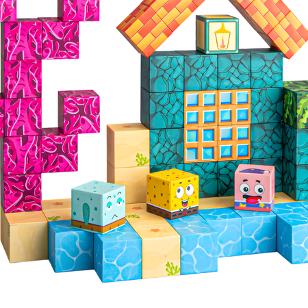 Klocki Magnetyczne Konstrukcyjne Zestaw 105 Elementów Edukacyjne Dla Dzieci