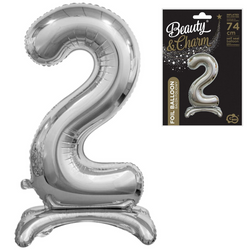 Balon Foliowy Na Urodziny Rocznice Jubileusze Cyfra 2 Stojąca Duży 74 cm