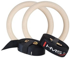 Kółka Gimnastyczne Drewniane Koła Obręcze Do Ćwiczeń  + Taśmy Z Miarką HMS