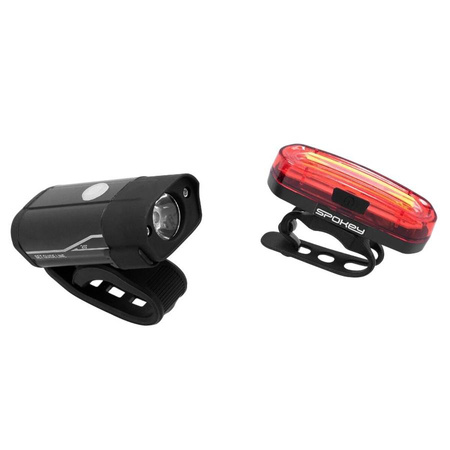 SPOKEY Zestaw Rowerowy Lampka Przednia + Tylnie Światło