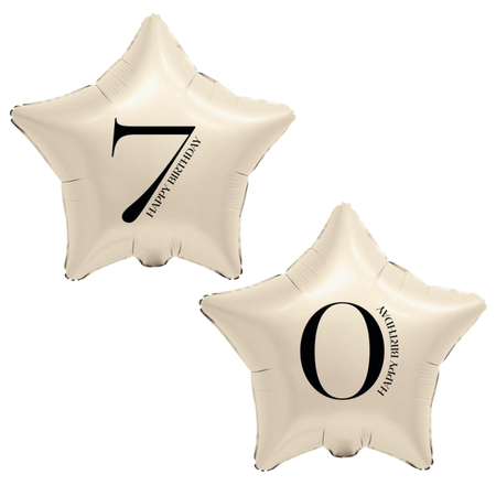 Balony Foliowe Na 70 Urodziny Przyjęcie Imprezę Gwiazdy Kremowe GODAN 18"