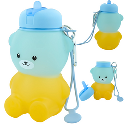 Butelka Sportowa Bidon Silikonowy Na Wodę Miś Dla Dziecka 600 ml MERKAN