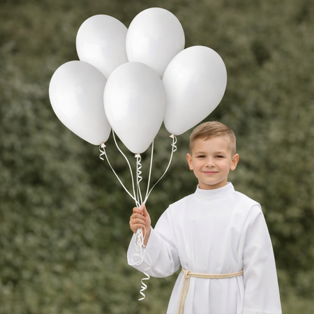 GEMAR Białe Klasyczne Pastelowe Balony Makaroniki 30 cm - 100 szt.