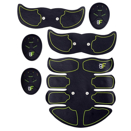 Elektrostymulator Stymulator Masażer Mięśni Brzucha + Wymienne Żelowe Naklejki Motylki 4 szt