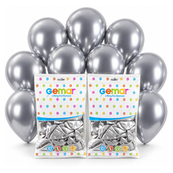 Balony Lateksowe Srebrne Klasyczne Chromowane Na Ślub Wesele 13" 100 szt.