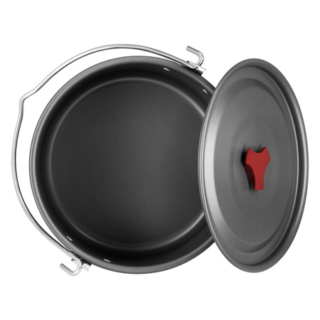 Garnek Turystyczny Kempingowy Na Wyjazd Biwak Z Pokrywką Duży 4 L + Uchwyt