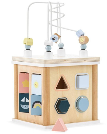 Drewniana Kostka Edukacyjna Przeplatanka Sorter Kształtów Dla Dzieci