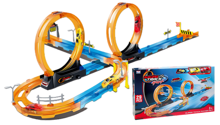 Tor Wyścigowy Samochodowy Pull Back Dla Dzieci 320 cm + 4 Samochody