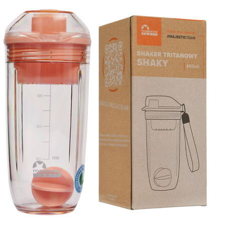 Butelka Sportowa Bidon Na Wodę Shaker Do Odżywek Tritanowy 400 ml MAJESTIC